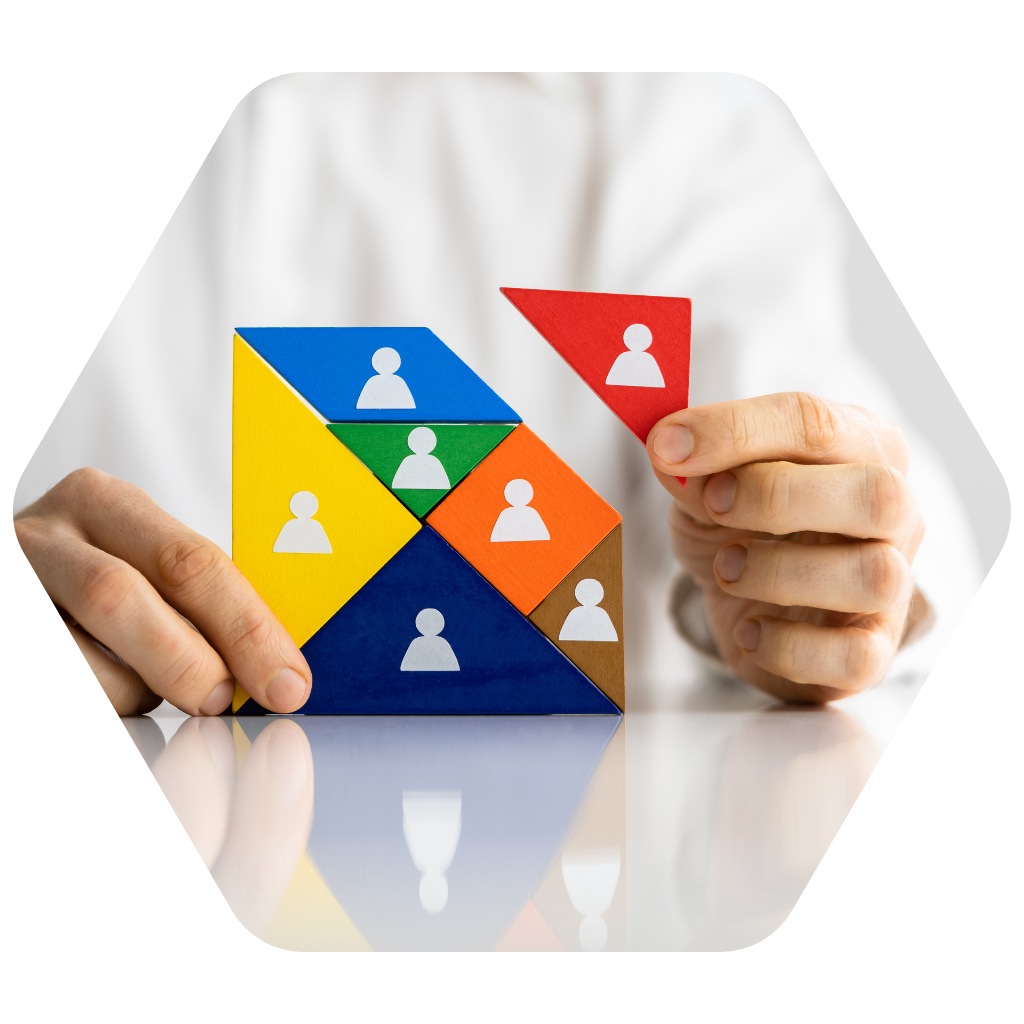 team connection fit colourful square wooden puzzle block